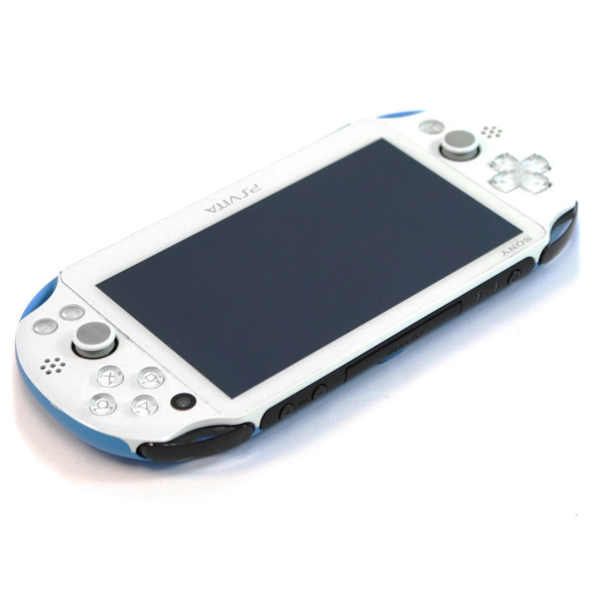 Konsole Slim weiß-blau Custom Case + Netzteil