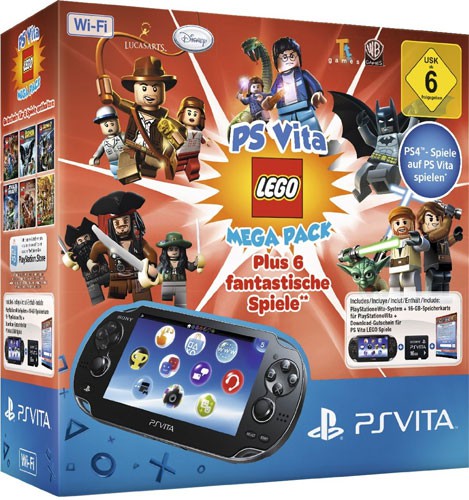 Konsole WiFi schwarz Mega Pack + 16GB Memorycard + 6 Spiele