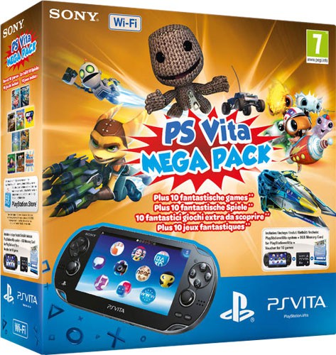 Konsole WiFi schwarz Mega Pack + 8GB Memorycard + 10 DLC Spiele (GB)