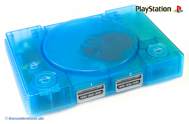 Konsole Custom Case Mod clearblue + Controller + Zubehör
