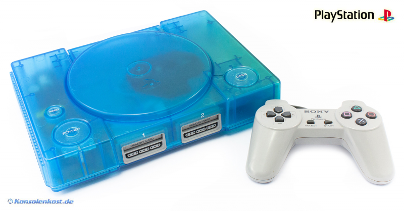 Konsole Custom Case Mod clearblue + Controller + Zubehör