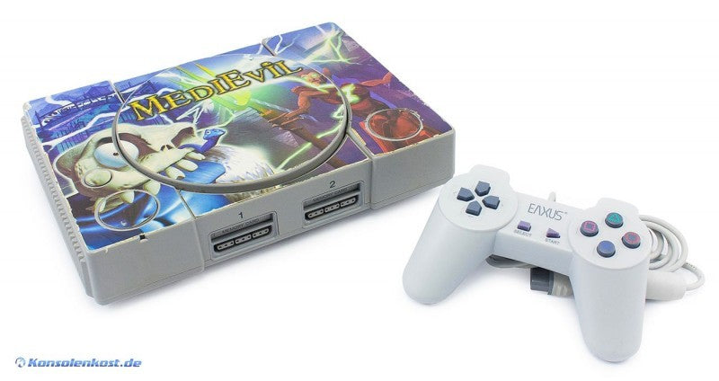 Konsole Medievil-Design + Controller + Zubehör