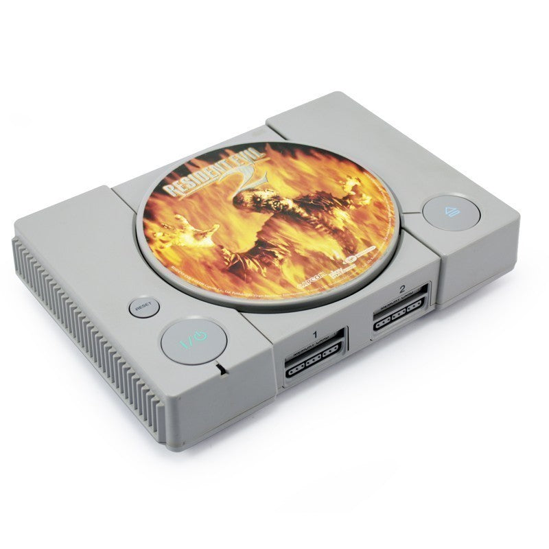 Konsole mit Resident Evil Aufkleber