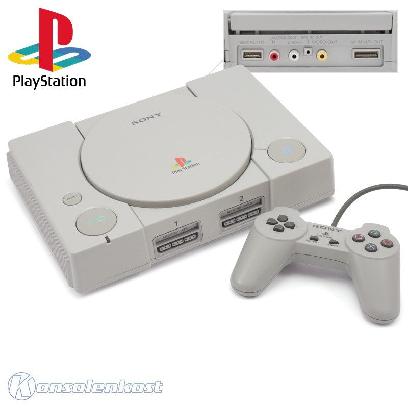 Konsole SCPH-1002 mit Cinchausgängen + Original Controller & Zubehör