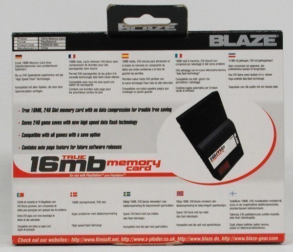 Memory Card / Memorycard / Speicherkarte 16 MB / 240 Blocks [Blaze]