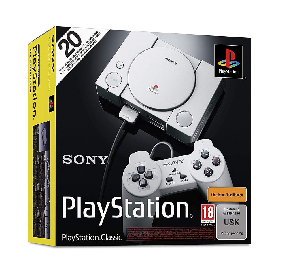PlayStation Classic Mini Konsole + 2 Original Classic Controller + 20 Spiele (DE)