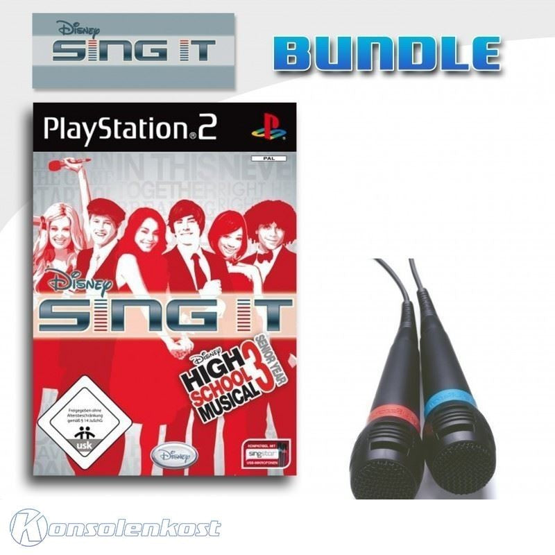 Disney Sing it: High School Musical 3 + 2 Original Mikrofone + Adapter