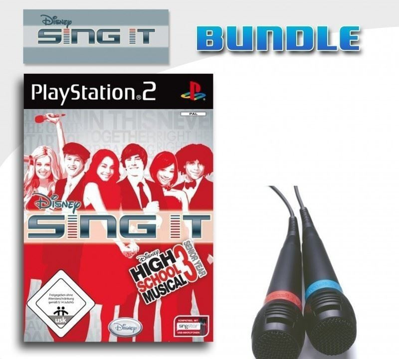 Disney Sing it: High School Musical 3 + 2 Original Mikrofone + Adapter