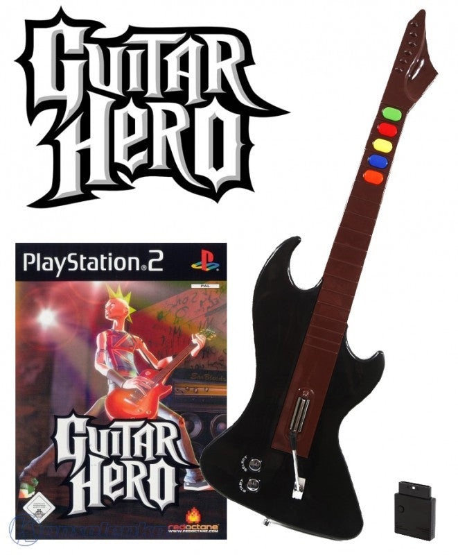 Guitar Hero + Wireless Gitarre schwarz-braun
