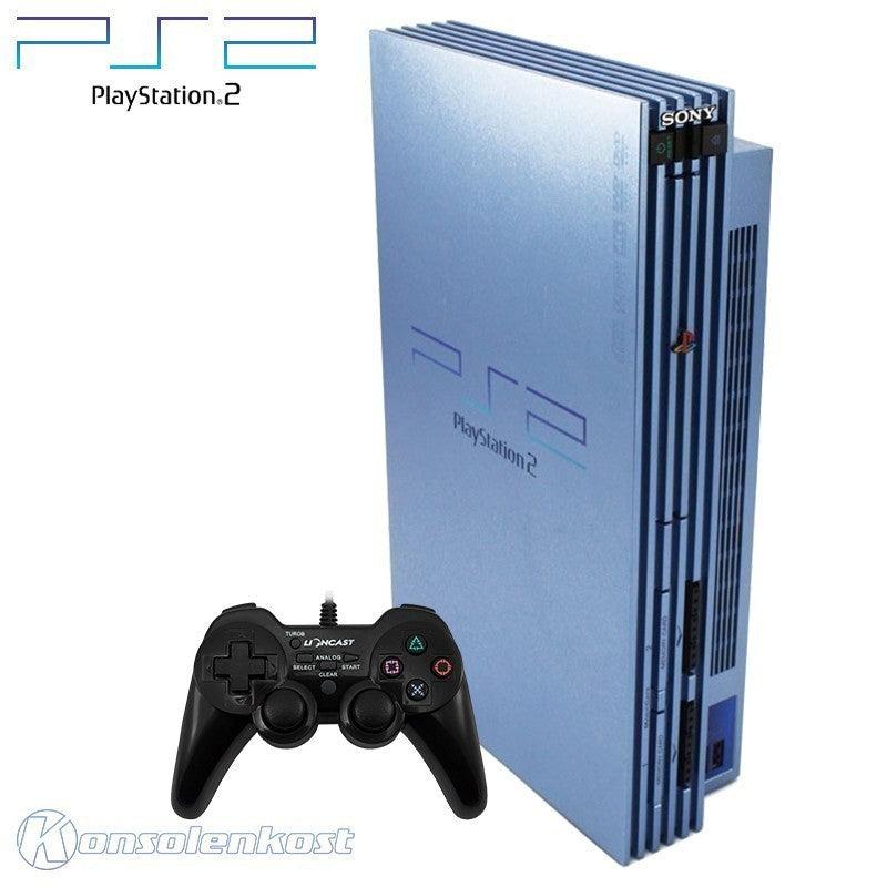 Konsole aqua blau + Controller + Zubehör