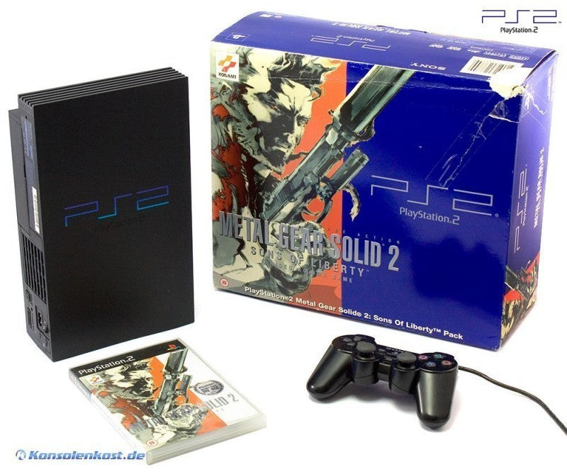 Konsole schwarz / Metal Gear 2 Pack + Spiel + Original Controller + Zubehör