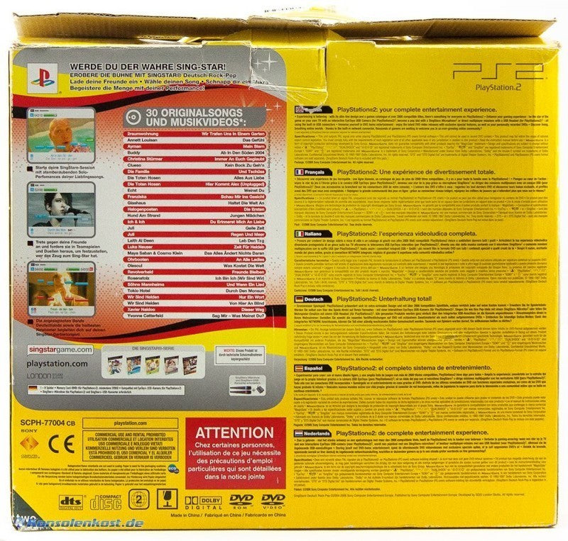 Konsole Slim 1G SCPH-7500x SingStar Rock-Pop Bundle + Original Controller + Zubehör