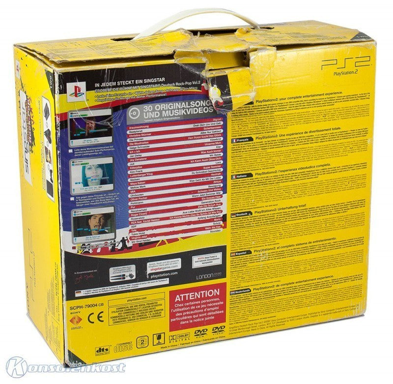 Konsole Slim 1G SCPH-7500x + Original Controller + Zubehör SingStar Rock-Pop Vol. 2 Bundle