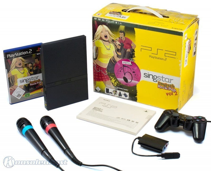 Konsole Slim 1G SCPH-7500x + Original Controller + Zubehör SingStar Rock-Pop Vol. 2 Bundle