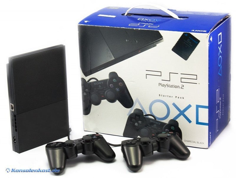Konsole Slim 2G SCPH-9000x schwarz + 2 Original Controller