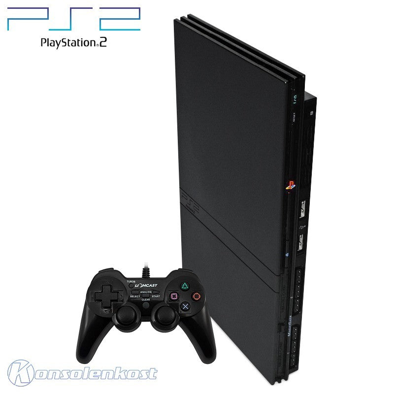 Konsole Slim schwarz + Controller + Zubehör (US)