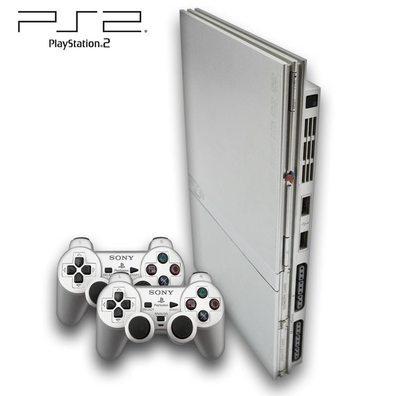 Konsole Slim silber + 2 Original DualShock Controller + Zubehör