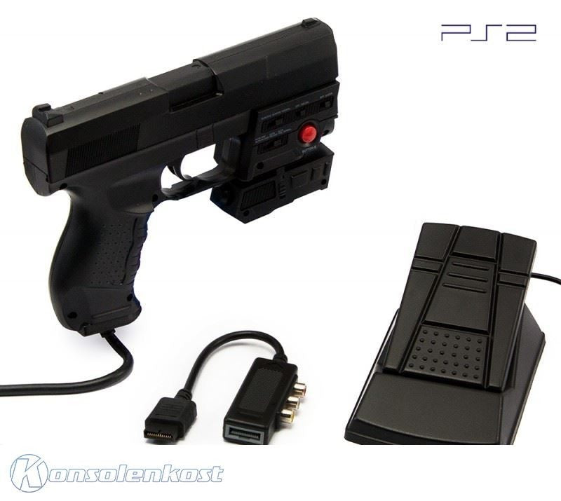 Light Gun / Pistole / Phaser mit Pedal Laser Blaster P099L + AV-Adapter [Logic3]