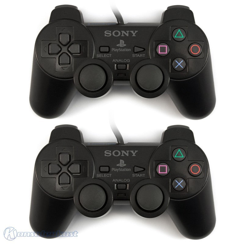 Original Sony Dualshock 2 Controller / Pad SCPH-10010 schwarz Doppelpack