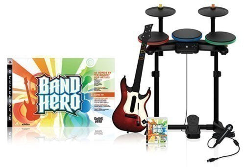 Band Hero Band Pack + Spiel + Schlagzeug + Gitarre + Mikrofon