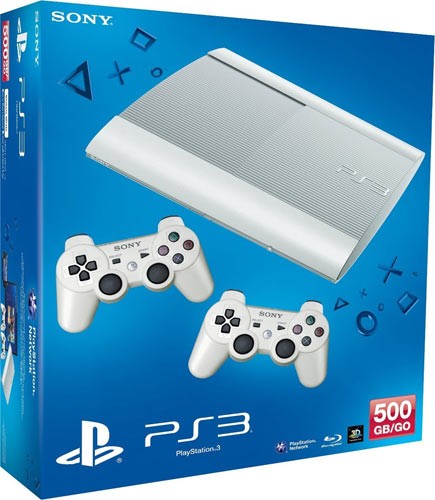 Konsole Super Slim 500GB weiß + 2 Original Controller