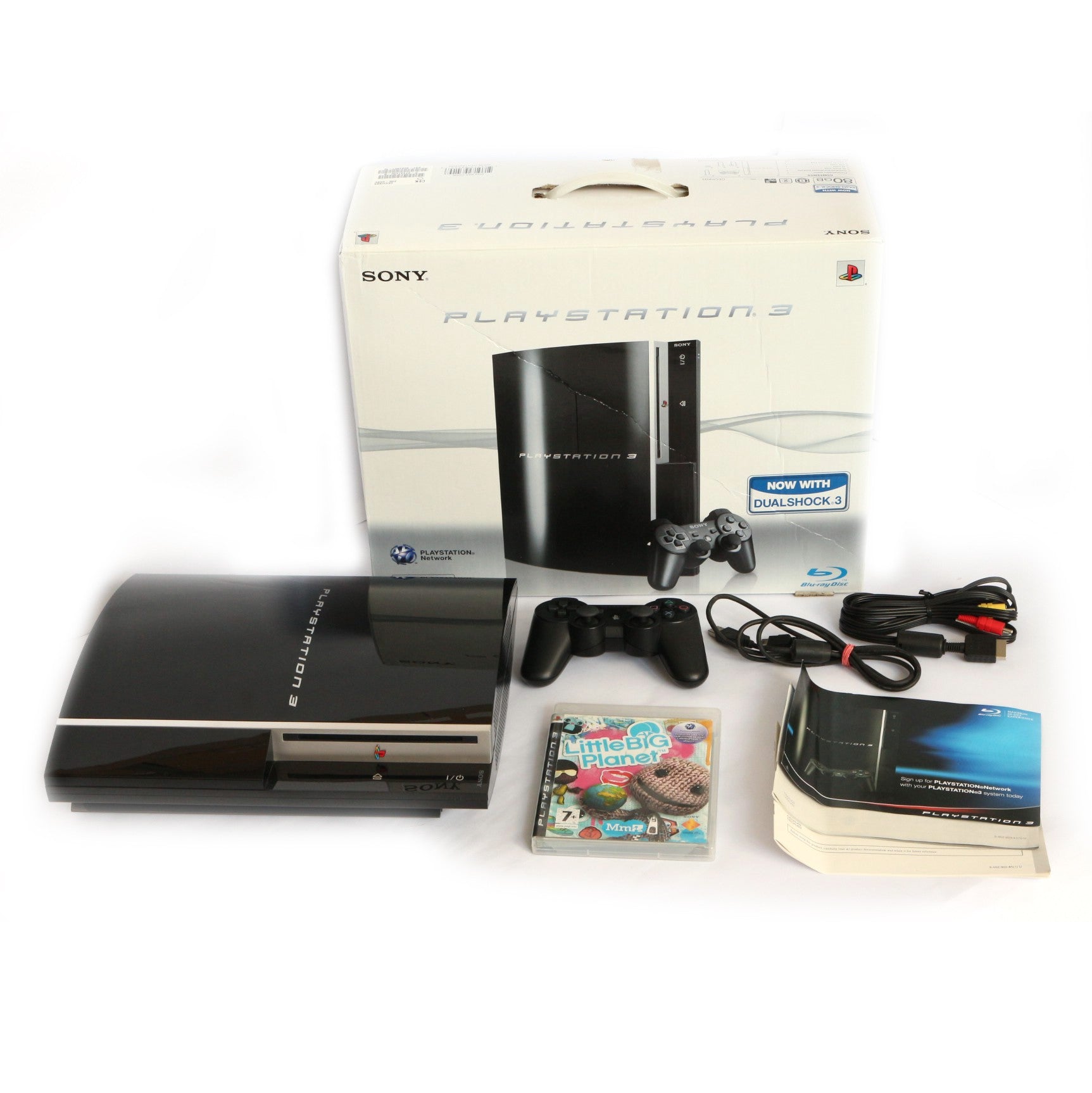 Konsole FAT 80GB + Little Big Planet + Original Controller