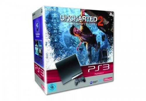 Konsole Slim 250GB schwarz + Uncharted 2 + Original Controller