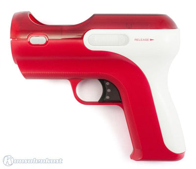 Original Move Controller Aufsatz: Light Gun / Pistole / Phaser / Blaster / Rifle — Rot-Weiß