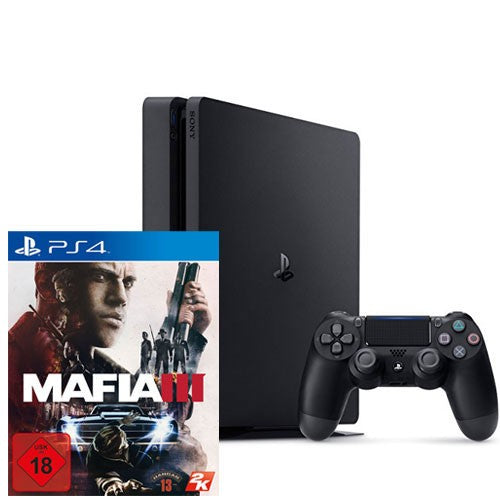 Konsole Slim 1TB schwarz + Mafia III + Original Controller