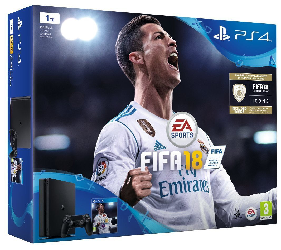 Konsole Slim 1TB + FIFA 18 + Original Controller