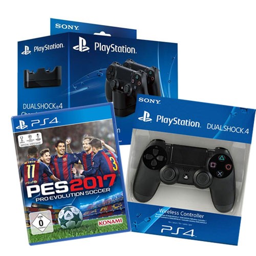 Pro Evolution Soccer 2017 / PES 17 + Original Controller + Original Ladestation für 2 Controller