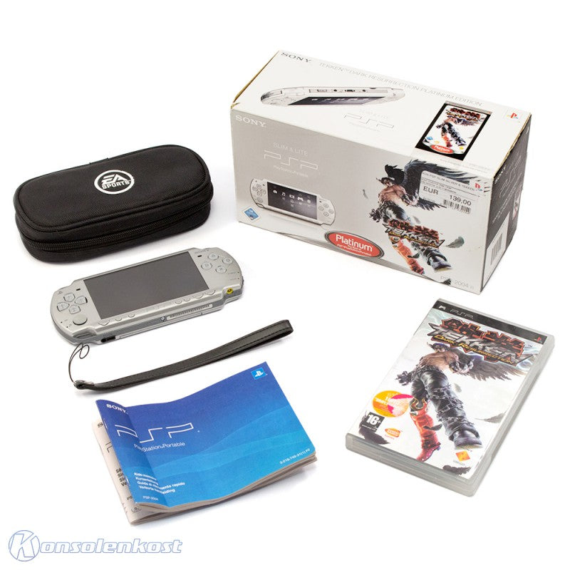 Konsole Slim & Lite 2004 Tekken: Dark Resurrection Edition Ice Silver / silber + Spiel + Netzteil