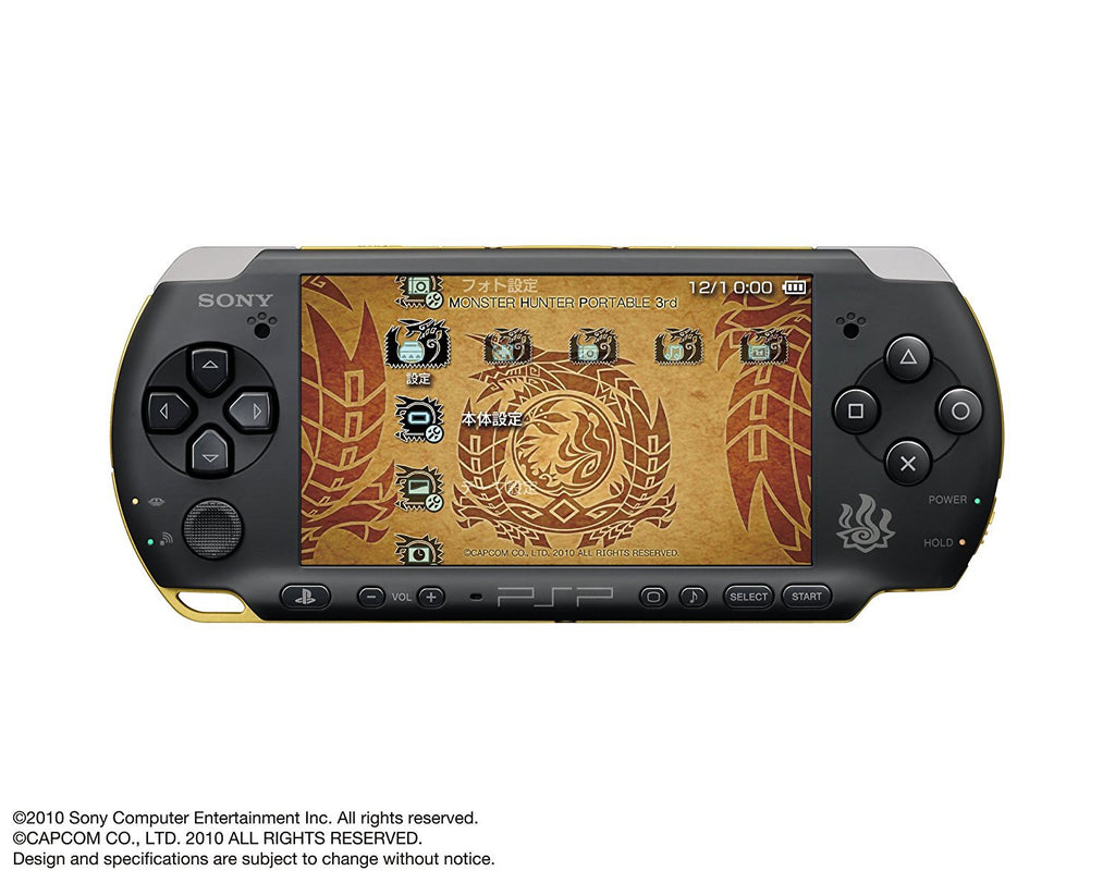 Konsole Slim & Lite 3000er Monster Hunter 3rd / schwarz-gold + Netzteil — Limited Edition