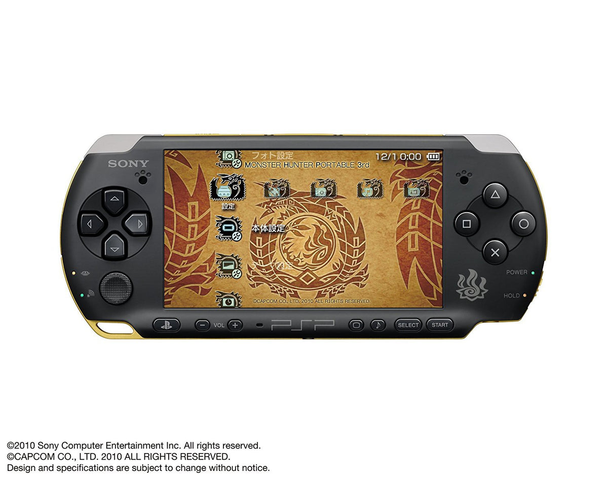 Konsole Slim & Lite 3000er Monster Hunter 3rd / schwarz-gold + Netzteil — Limited Edition