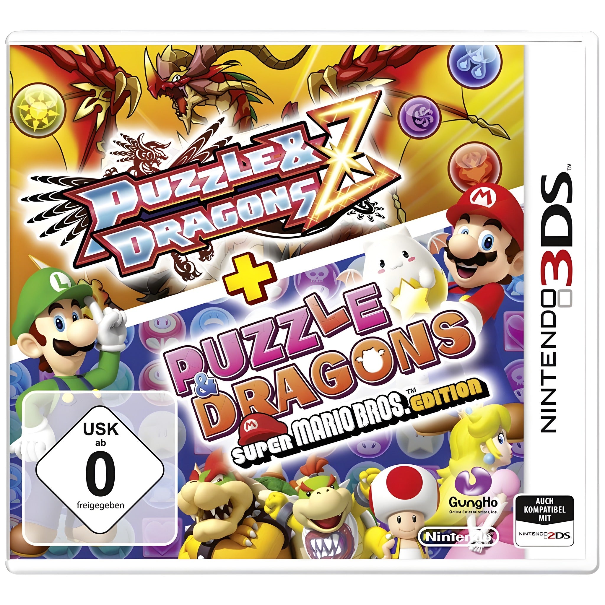 Puzzle & Dragons Z + Puzzle & Dragons Super Mario Bros. Edition (DE) – Cover Vorderseite