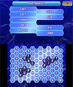 Ein Buchstaben-Puzzle in Puzzler Mind Gym 3D mit Wörtern wie "CALF" und "CHICK".