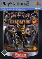Das Cover von Ratchet: Gladiator für die PlayStation 2 zeigt den Titelhelden mit zwei Klonen und dem USK ab 12 Siegel.
