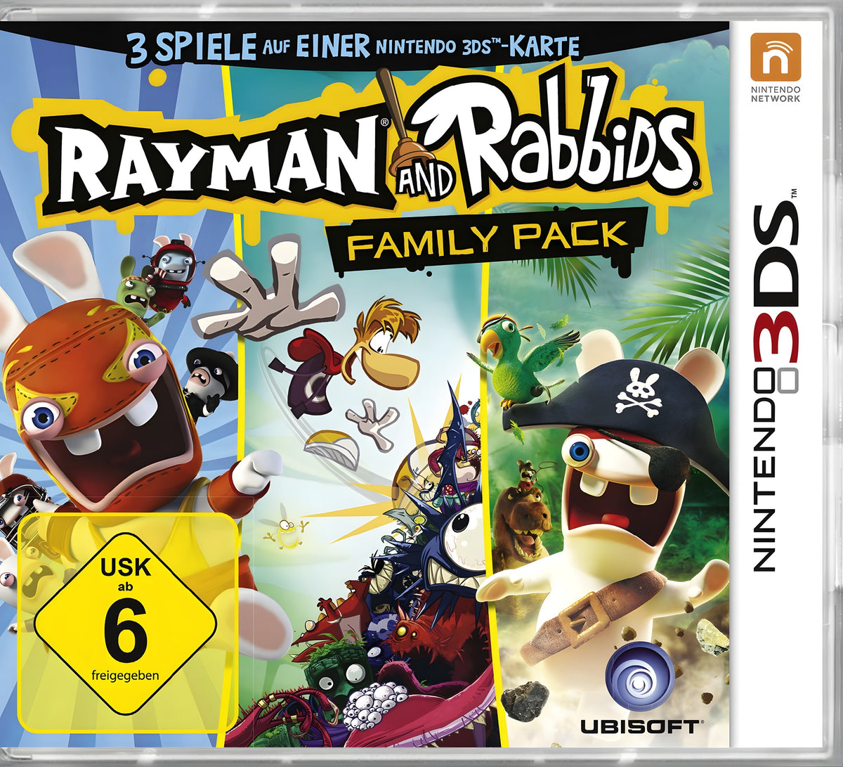 Das Cover von Rayman and Rabbids Family Pack für Nintendo 3DS