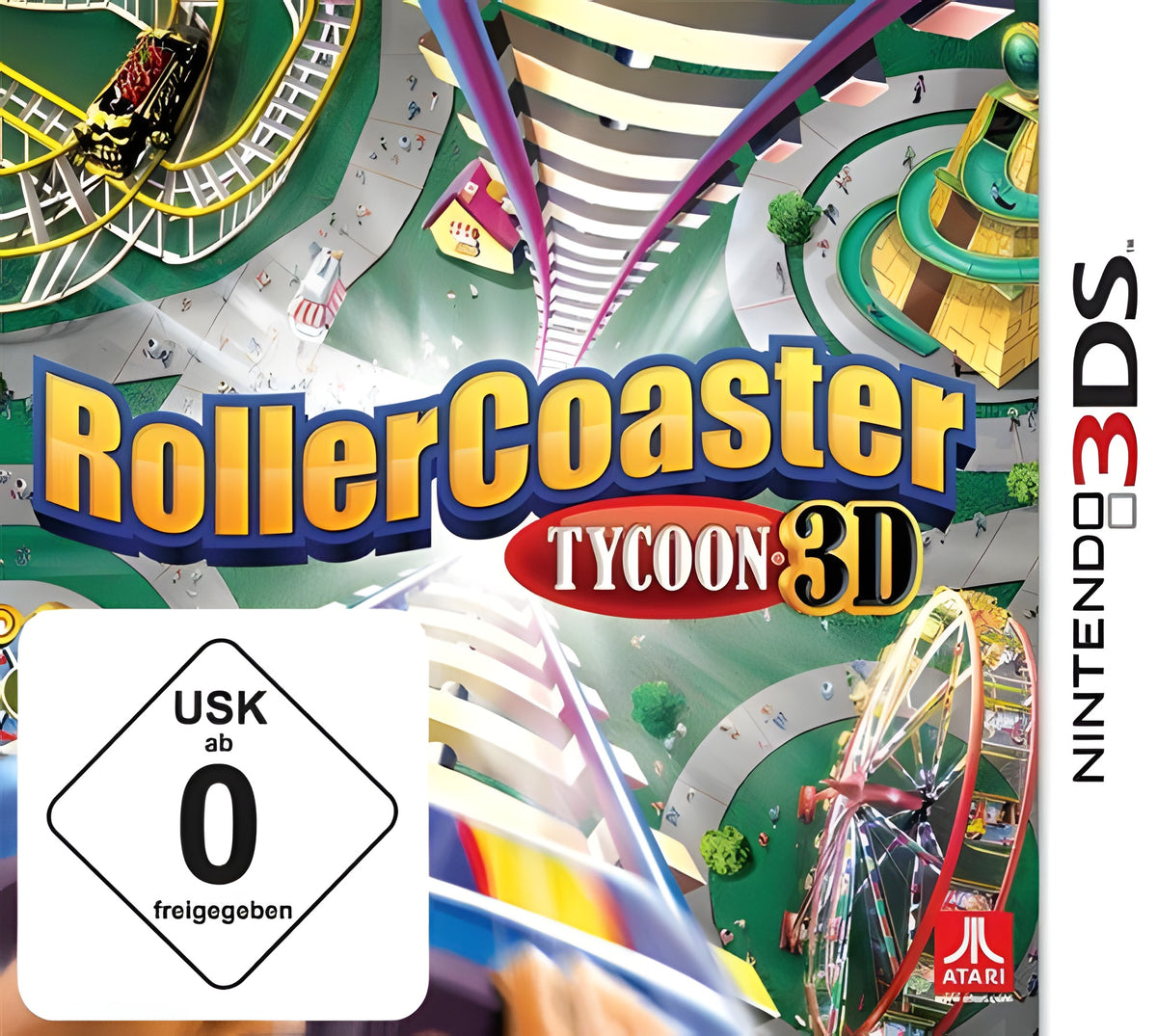 Das Cover von RollerCoaster Tycoon 3D für Nintendo 3DS