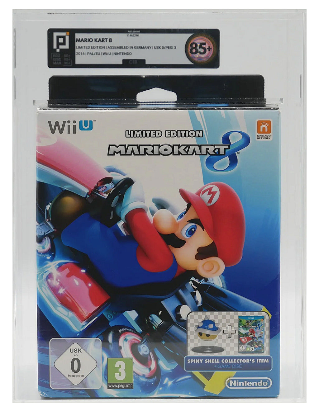 Mario Kart 8 + Spiny Shell Pixel Grading CIB 85+ (DE) — Limited Edition