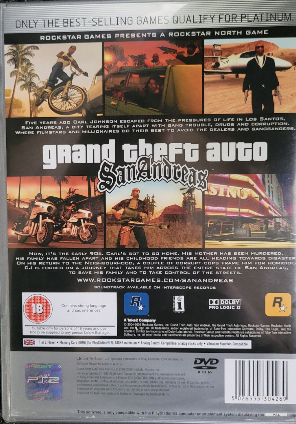 Grand Theft Auto / GTA: San Andreas (GB) — Platinum
