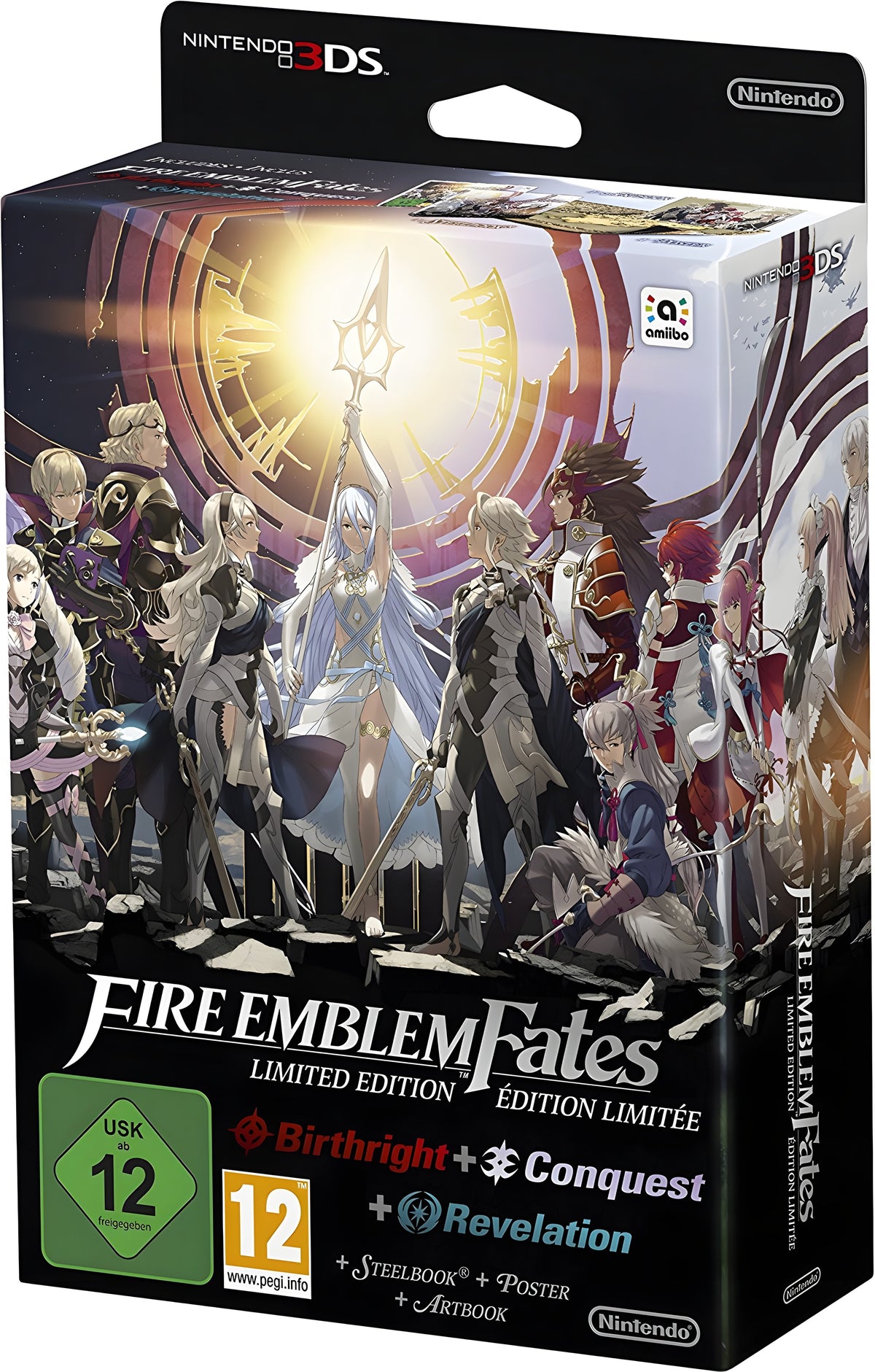 Das Cover der SA 1655: Fire Emblem Fates Limited Edition SONSTIGES zeigt mehrere Charaktere vor einem hellen Portal.