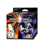 Die Verpackung von SA 2162: Pokémon: Ultrasonne + Ultramond Ultra Dual Edition zeigt zwei Pokémon und die USK ab 0.
