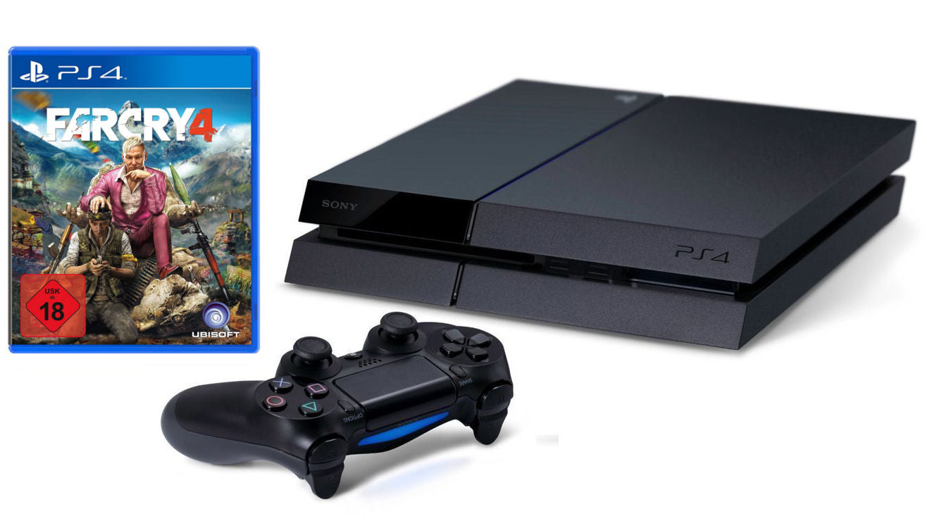 Konsole 500GB schwarz + Far Cry 4 + Original Controller