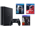 Konsole Slim 1TB schwarz + Uncharted 4 + DriveClub + Last of Us + Original Controller
