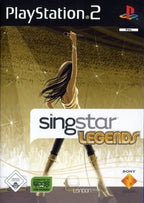Das Cover von SingStar Legends für PlayStation 2 zeigt eine Sängerin in goldenem Licht, USK ab 0.