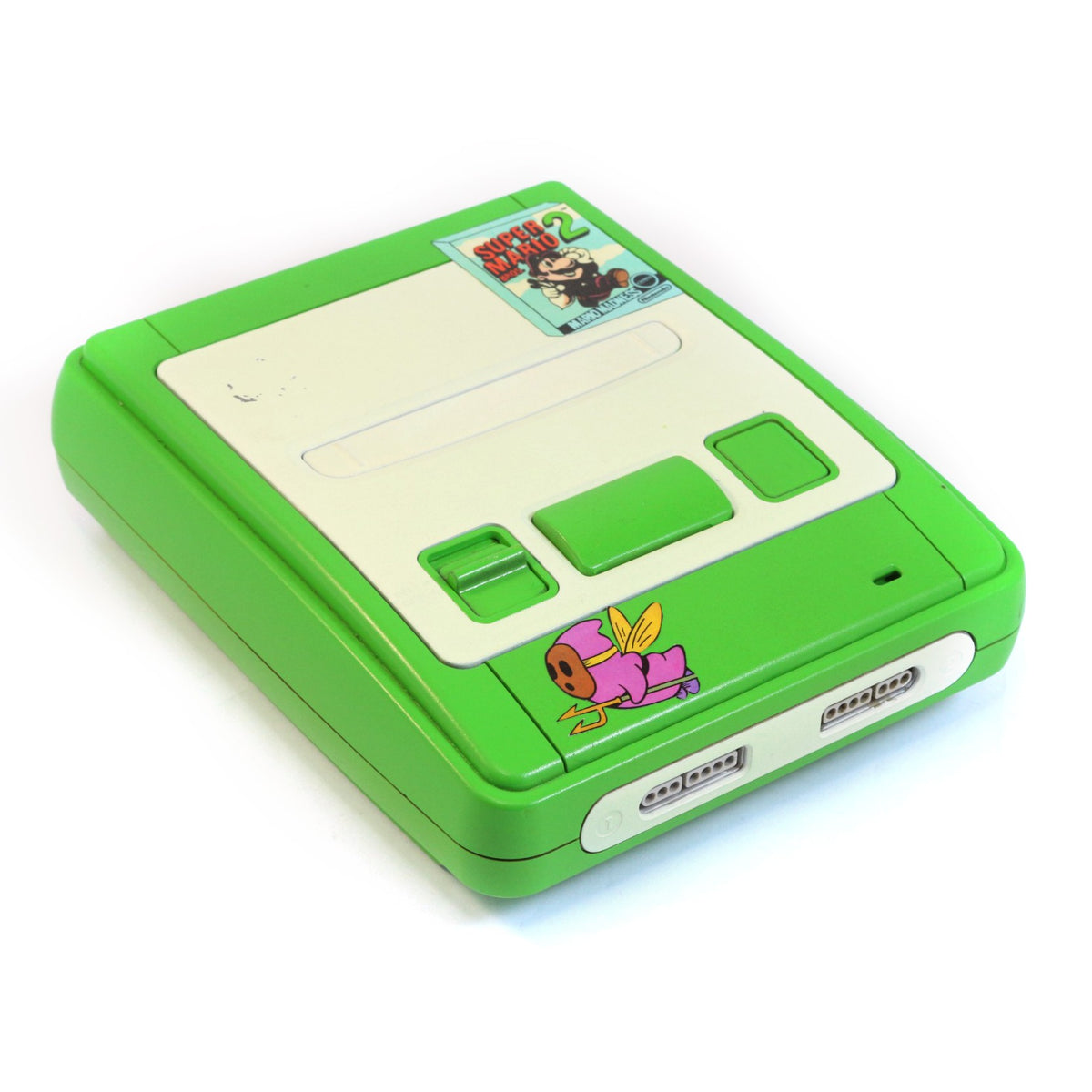 Konsole Custom Case Design grün-weiß Super Mario