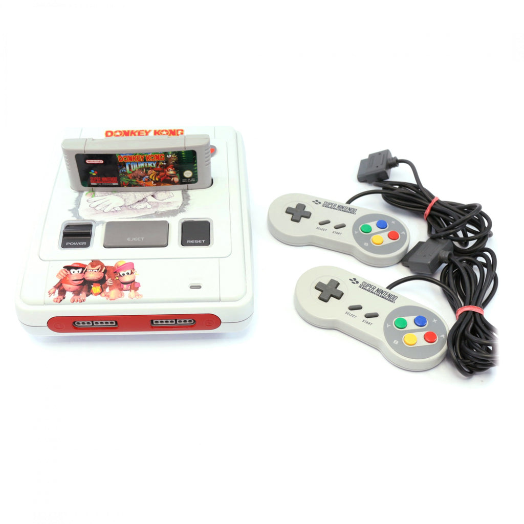 Konsole Donkey Kong Country 1 Custom Case + Spiel + 2 Controller + Zubehör