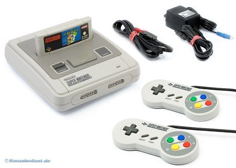 Konsole + Mario World + 2 Original Controller + Zubehör