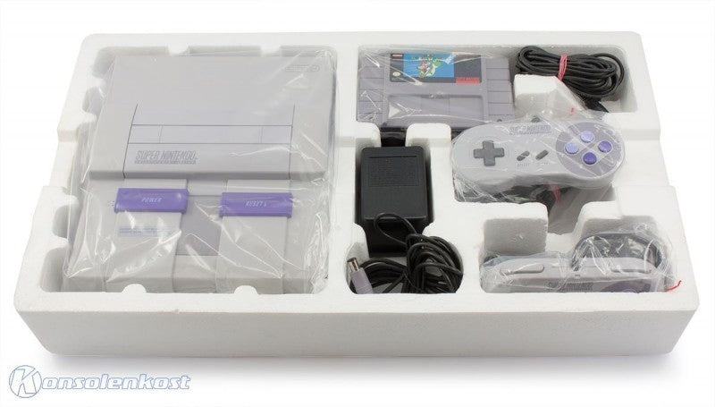 Konsole + Mario World + 2 Original Controller + Zubehör (US)